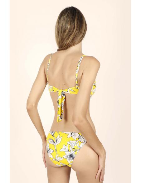 ADMAS Bikini Push Up Yellow Flowers para Mujer - Imagen 3
