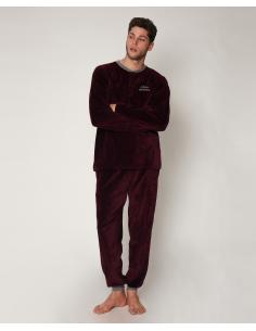 ADMAS Pijama Manga Larga Velour Home para Hombre - Imagen 1