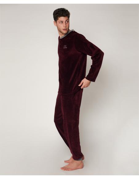 ADMAS Pijama Manga Larga Velour Home para Hombre - Imagen 2