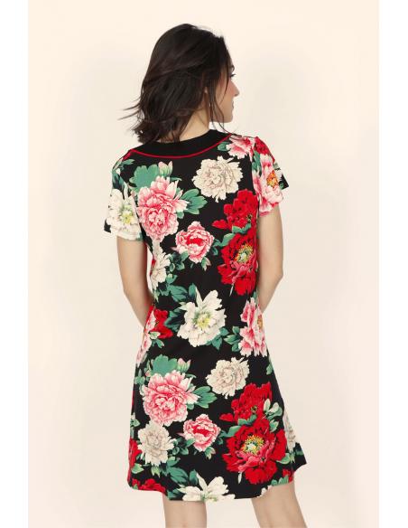 ADMAS Vestido Manga Corta Nightflowers para Mujer, Talla Grande - Imagen 3