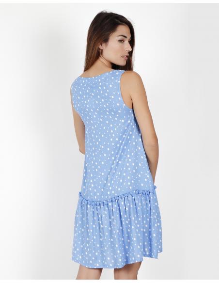 ADMAS Vestido Playa Corto Sin Mangas Small Dots para Mujer - Imagen 3