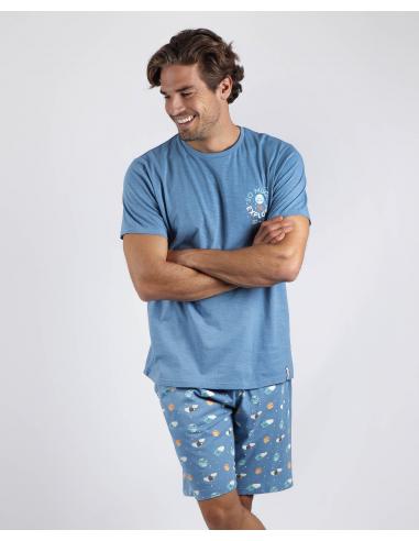 MR WONDERFUL Pijama Manga Corta Explore para Hombre - Imagen 1