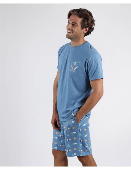 MR WONDERFUL Pijama Manga Corta Explore para Hombre - Imagen 3