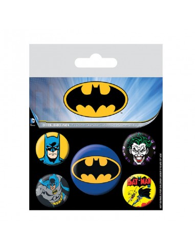 ▷ SET JUEGO 5 PINS CHAPAS DE BATMAN DC COMIC