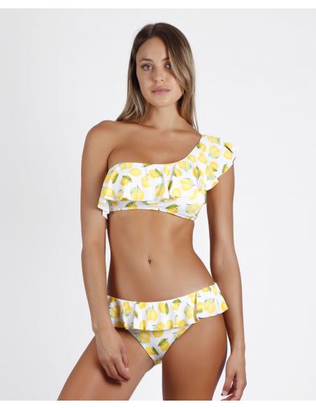 ADMAS Bikini Asimetrico Volante Lemons para Mujer - Imagen 1