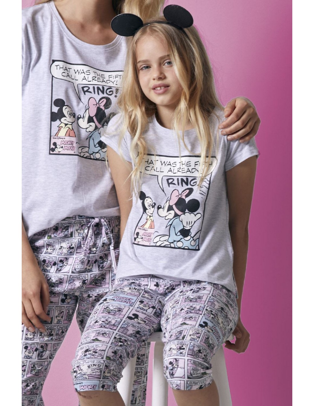 Pijama DISNEY Manga Corta Mickey y para Niña