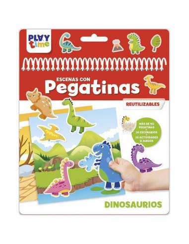 Imagiland, Playtime Libreta creativa Escenas con pegatinas reutilizables &#39;Dinosaurios&#39; - Imagen 1