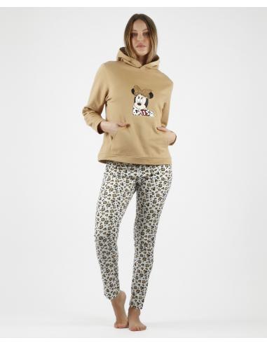 DISNEY Pijama Manga Larga Minnie Leopardo para Mujer - Imagen 1