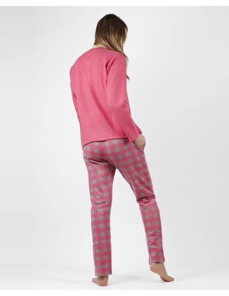 ADMAS Pijama Manga Larga Vichy para Mujer