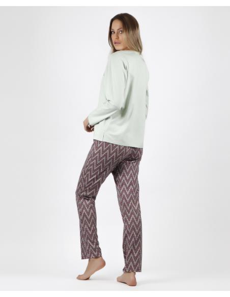 ADMAS GARDEN Pijama Tapeta Manga Larga Ethnic Missoni para Mujer