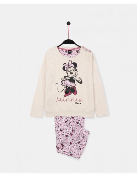 DISNEY Pijama Manga Larga Minnie Fleur para Niña