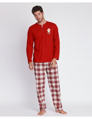 ADMAS Pijama Manga Larga Gingerbread para Hombre