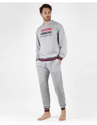 ADMAS HOME Pijama Manga Larga Capucha World para Hombre