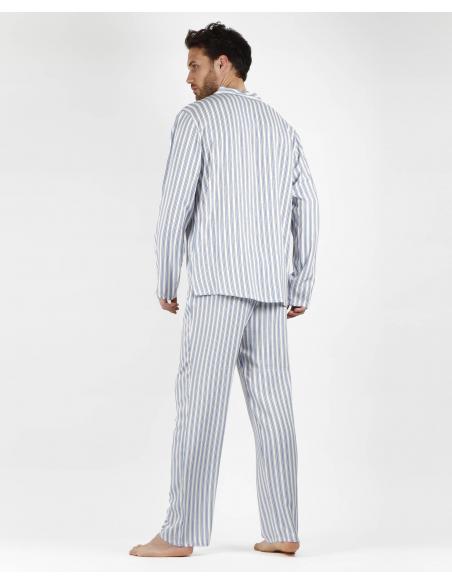 ADMAS CLASSIC Pijama Abierto Manga Larga Fashion Stripes para Hombre