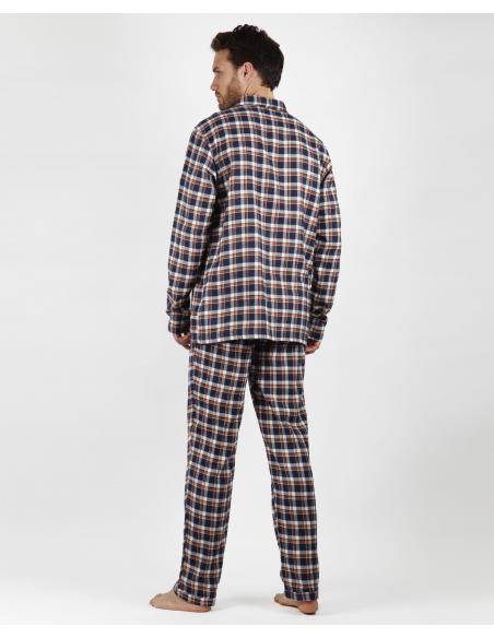 ADMAS CLASSIC Pijama Abierto Manga Larga Mountain Check para Hombre