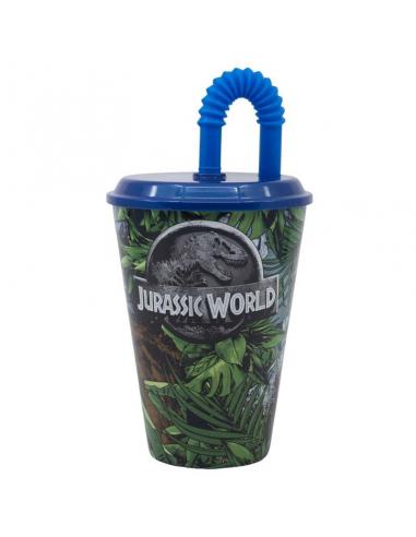 Vaso con caña 430ml de Jurassic World