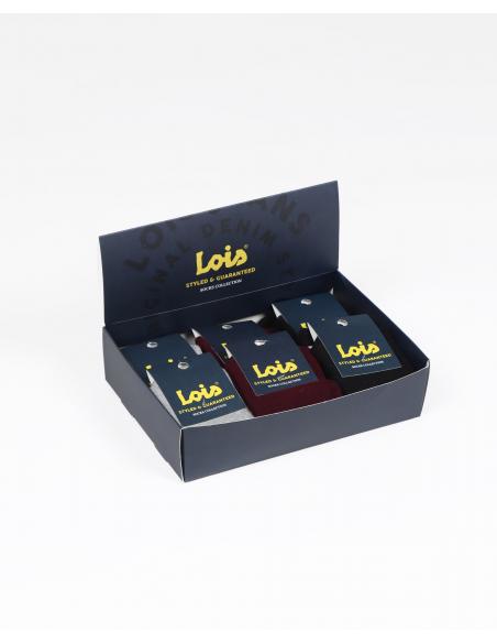 LOIS Calcetín Tobillero Antideslizante para Hombre, (Caja de 6 pares)