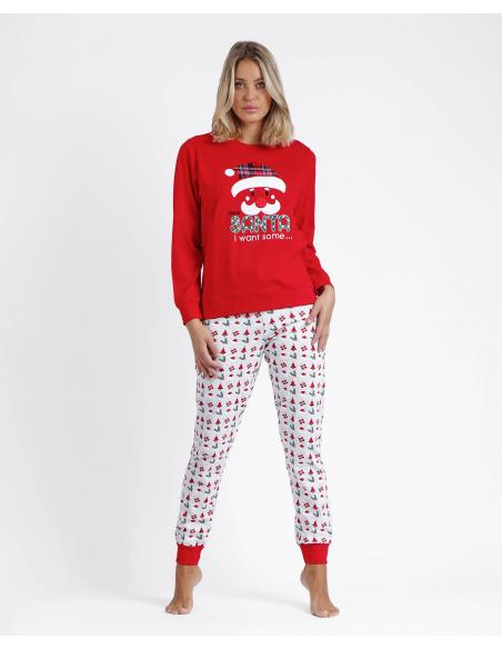 ADMAS Pijama Manga Larga Dear Santa para Mujer