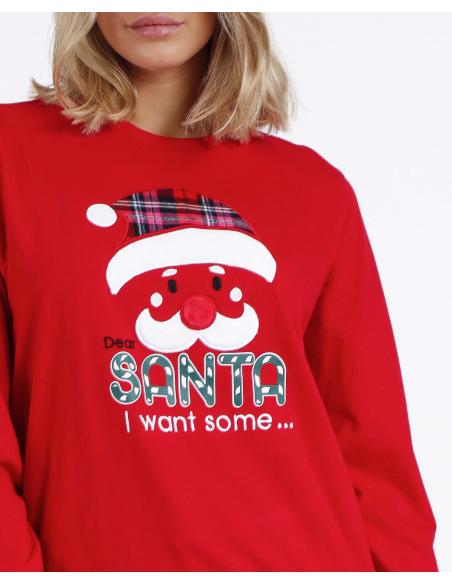 ADMAS Pijama Manga Larga Dear Santa para Mujer