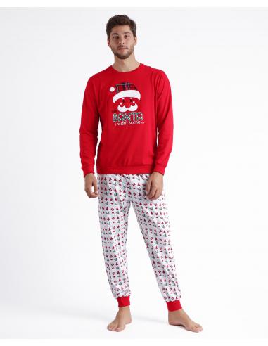 ADMAS Pijama Manga Larga Dear Santa para Hombre