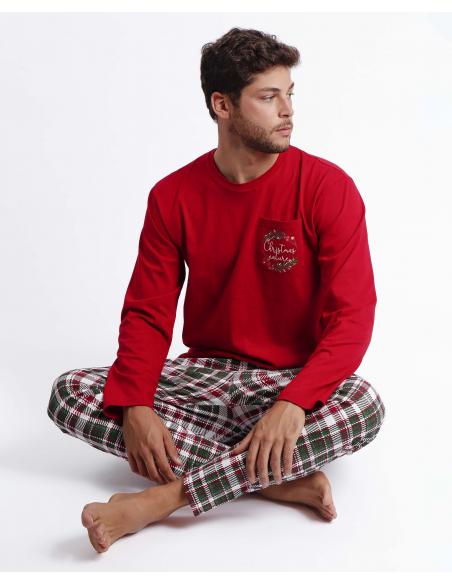 ADMAS Pijama Manga Larga Christmas Nature para Hombre