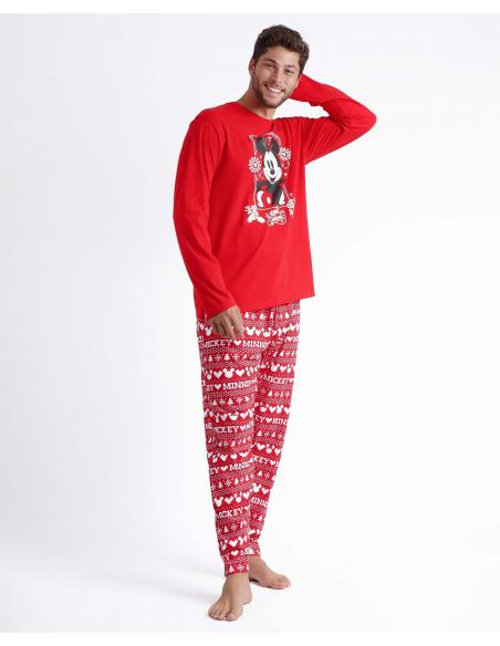 DISNEY Pijama Manga Larga Mickey Christmas para Hombre