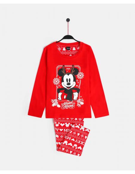 DISNEY Pijama Manga Larga Mickey Christmas para Niño