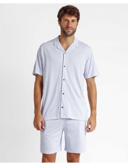 ADMAS CLASSIC Pijama Abierto Manga Corta Stripes & Dots para Hombre