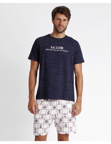 ADMAS Pijama Manga Corta Sailor para Hombre