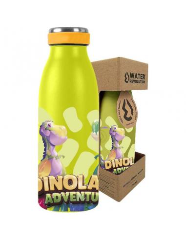 Botella cantimplora termo acero inoxidable 350ml infantil en caja de Water Revolution &#39;Dinoland&#39;