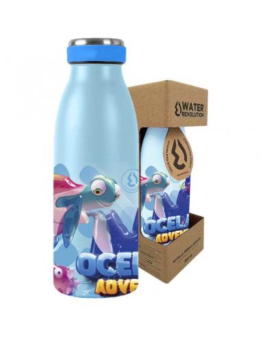 Botella cantimplora termo acero inoxidable 350ml infantil en caja de Water Revolution &#39;Oceland&#39;