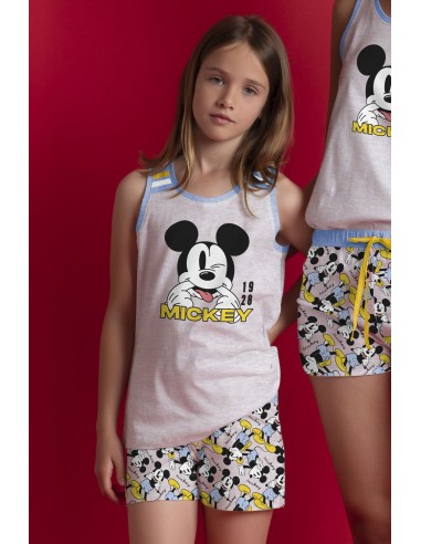 DISNEY Pijama Sin Mangas Mickey Summer para Niña