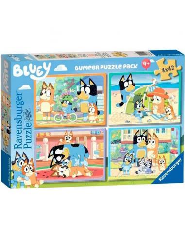 Ravensburger,Puzzle 4x42, 4 puzzles 36x26cm 42 piezas de Bluey