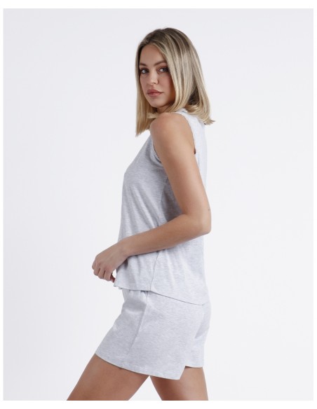 ADMAS CLASSIC Pijama Sin Mangas Romantic Grey para Mujer 2