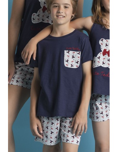 ADMAS Pijama Manga Corta Cute Teddy para Niño 1