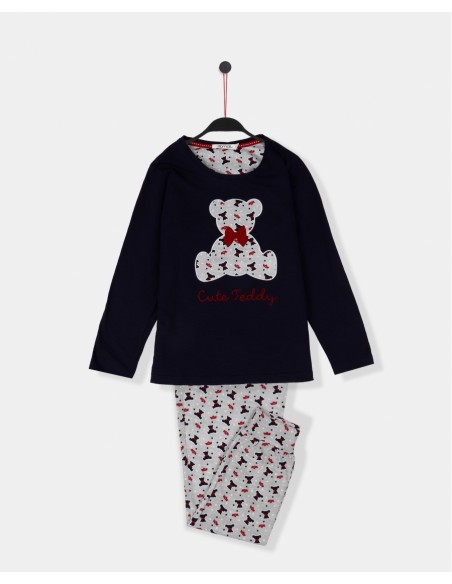 ADMAS Pijama Manga Larga Cute Teddy para Niña 2