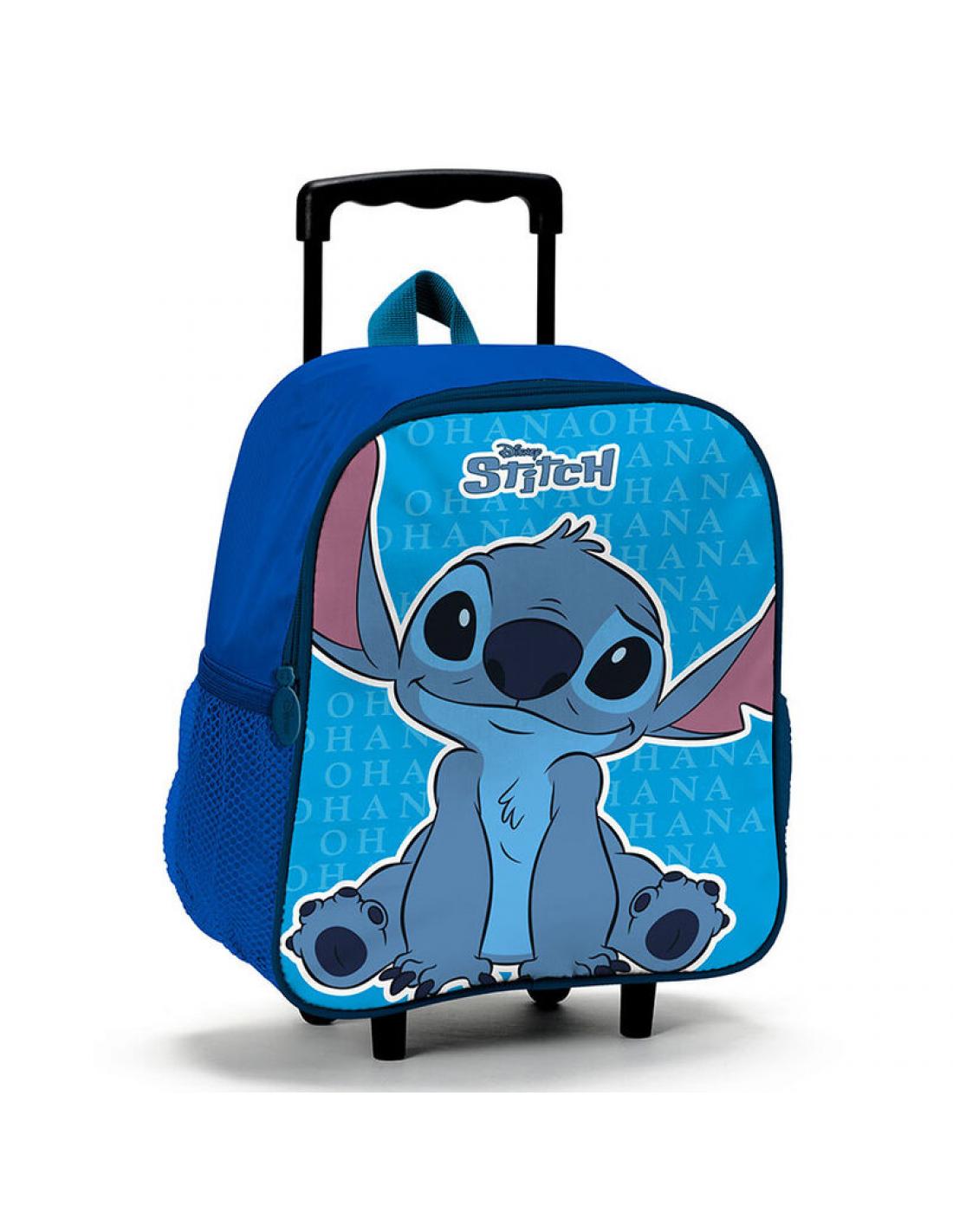 Mochila Carro Escolar 3D Azul Stitch Sentado Lilo y Stitch Disney