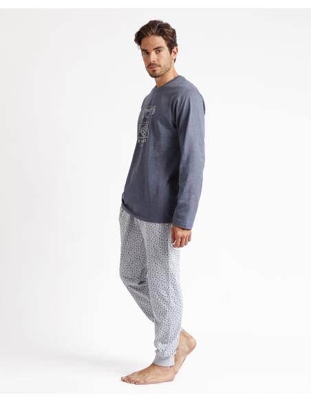 ADMAS Pijama Manga Larga Telephone para Hombre