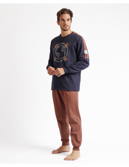 NEW PLAN Pijama Manga Larga Mountains para Hombre