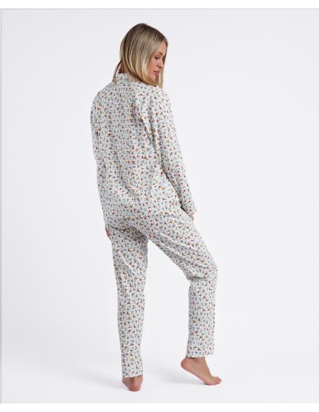 ADMAS GARDEN Pijama Abierto Manga Larga Autumn Vichy para Mujer