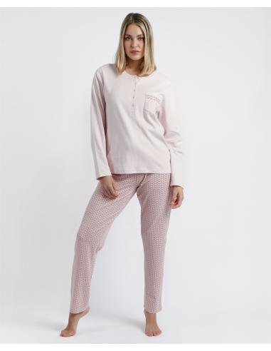 ADMAS CLASSIC Pijama Tapeta Manga Larga Rose Chains para Mujer