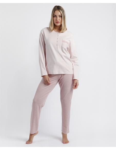 ADMAS CLASSIC Pijama Tapeta Manga Larga Rose Chains para Mujer