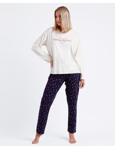 ADMAS Pijama Manga Larga Take me To Paris para Mujer