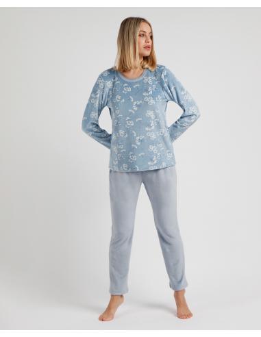 ADMAS GARDEN Pijama Manga Larga Estampado White Flowers para Mujer