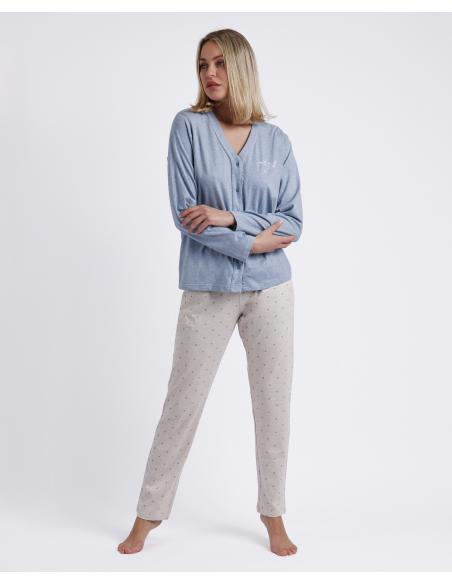 ADMAS CLASSIC Pijama Abierto Manga Larga You Are Enough para Mujer