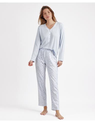 ADMAS CLASSIC Pijama Tapeta Manga Larga Soft Forever Together para Mujer