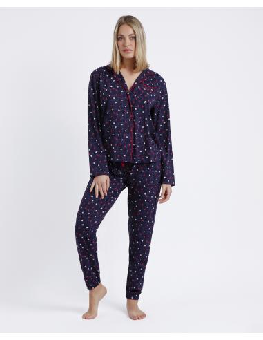 ADMAS Pijama Abierto Manga Larga Take Me to Paris para Mujer