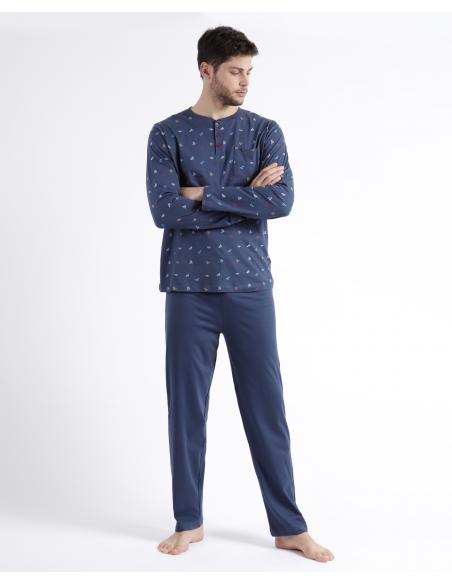 ADMAS Pijama Manga Larga Estampado Origami para Hombre