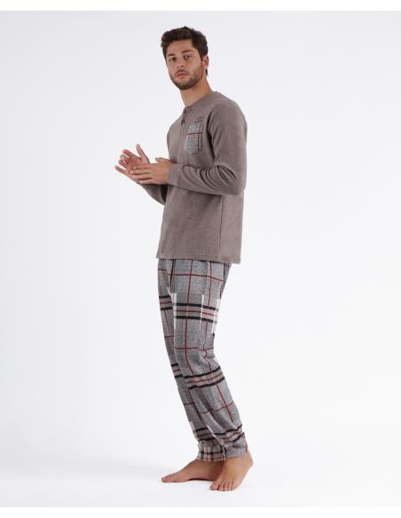 ADMAS MAGNIFIC Pijama Manga Larga Tapeta Tartan para Hombre