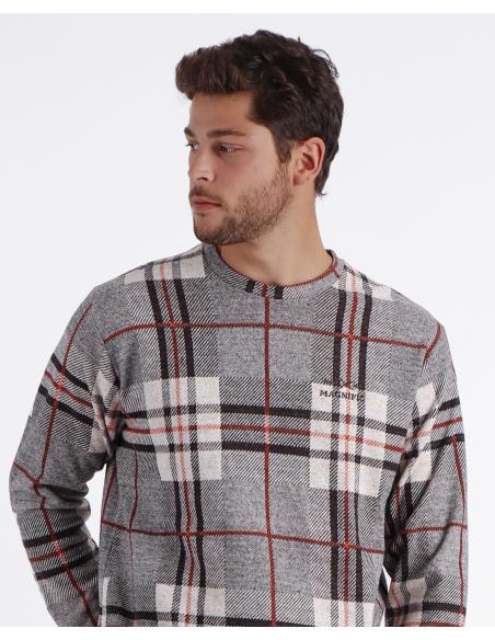 ADMAS MAGNIFIC Pijama Manga Larga Tartan para Hombre